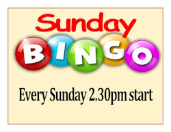 Sunday Bingo 2.30pm